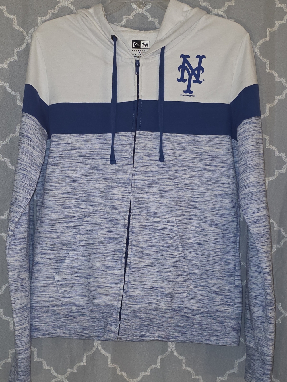 New York Mets Blue & White Zip Hoodie